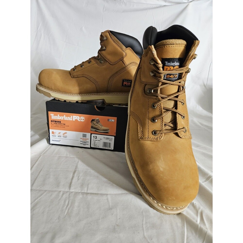 Brand New Timberland PRO Men's 13 W Pitboss 6" Steel-Toe Boot  Wheat